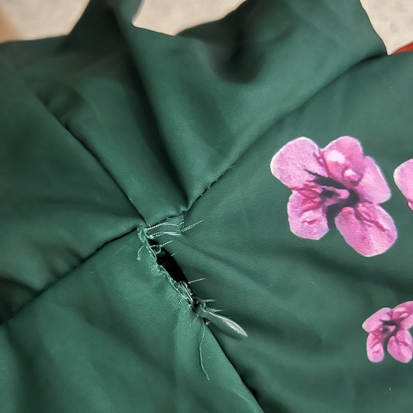 L'ATISTE by AMI Plus Size 3X Floral Dress Green Long Sleeve V-Neck - Picture 8 of 11